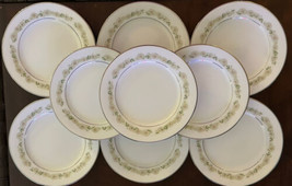 Noritake Trilby Dessert or Bread Plates (9) Japan  Silver Trim Daisy Pat... - £23.18 GBP