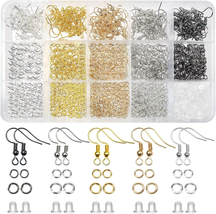 TOAOB 150Pcs 5 Colors Earring Hooks Kit Hypoallergenic Ear Wires and 1000Pcs Jum - £10.54 GBP