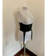 Akira Black Faux Bustier Leather Top Corset Sexy Garter Straps Waist Bel... - $379.11 MXN