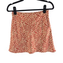 Princess Polly Mini Skirt Satin Leopard Print Orange 6 - £11.58 GBP