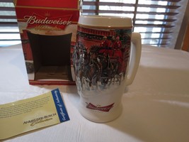 Budweiser RARE Stein 2006 mug Christmas Sunset at the Stables COA Box Be... - £16.45 GBP