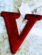 Target-Wondershop Christmas Tree Red Velvet Monogram Ornament. Letter “V”. - £24.38 GBP
