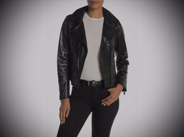 NWT Brand New MICHAEL KORS Asymmetrical 100% Genuine Leather Black MotoJacket XS - £200.73 GBP