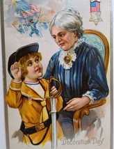 Decoration Day Postcard Nash Series 3 Patriotic Child In Uniform Grandmother - £11.35 GBP