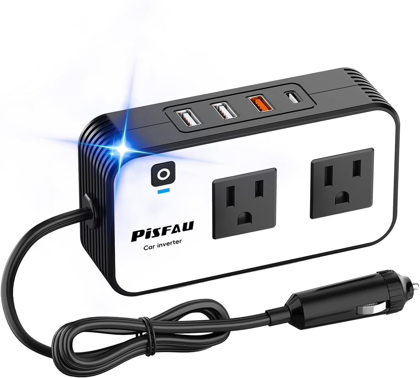 200W Car Power Inverter, Pisfau Dc 12V To 110V Ac Car Plug Adapter Outle... - $30.94