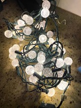 50 LED G8 Globe String Lights 12.5 FT Faceted Warm White Green Wire Holi... - $14.39