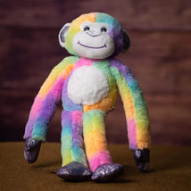Fiesta Plush in a Rush Stuffed Tie Dye Sherbet Pastel Rainbow Monkey 22&quot; NEW - £30.92 GBP