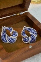 2.4 Ct Round D/VVS1 Diamond Stud Dangle Earrings 14K White Gold Over Screw Back - £68.85 GBP