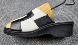 Romika Sandals Womens 38 7.5-8 Black Leather Slides Comfort Casual Walking Shoe - £19.82 GBP