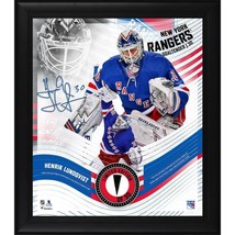 Henrik Lundqvist New York Rangers Framed 15&quot; X 17&quot; Game Used Puck Collage Le 50 - £82.48 GBP