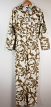 Fashion Nova Overalls Womens Size Medium Brown Camo Print Pockets Collar... - $26.69