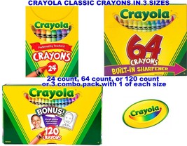 CRAYOLA Classic CRAYON STORE 4 Choices 24 64 120 Coloring book &amp; drawing... - $186.44 MXN+