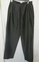 Preston &amp; York Pants Black Lined Flat Front  Business Side Zip Rayon/Silk Sz 12 - £12.06 GBP
