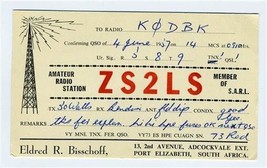 ZS2LS QSL Card Port Elizabeth South Africa 1957 - £7.00 GBP