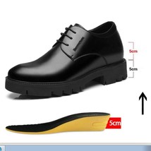  10cm men business leather shoes hidden heel british men s casual oxfords 8cm tall male thumb200