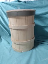 Natural Wood Barrel Removable Lining Bulk Food Storage With Lid &amp; Scoop ... - £39.28 GBP