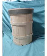 Natural Wood Barrel Removable Lining Bulk Food Storage With Lid &amp; Scoop ... - £39.15 GBP