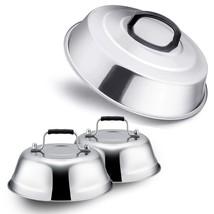 Professional Melting Dome Lid Set Of 3, 12&quot;- 9&quot; Metal Steam Basting Cover For Gr - £34.47 GBP