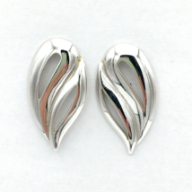 MONET silver-tone flame earrings - big vintage 1-3/8&quot; open-work paisley ... - £14.05 GBP