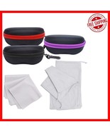 Mixed Color Hard Shell Eyewear Cases – Triplets with Pouches &amp; Cleaning ... - $31.66 CAD