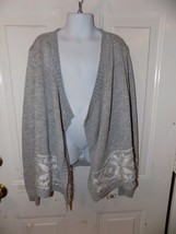 Blush &amp; Bloom Gray Snowflake Draped Cardigan Sweater Girl&#39;s NEW - $25.20