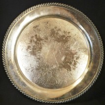 ANTIQUE SILVERPLATED HAND CHASED INTRICATE EMBOSSED 13&quot; TRAY CHELTENHAM ... - £29.89 GBP