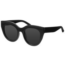 Cat Eye Sunglasses For Women Round Black Trendy Cool Cute Funky Fashion Oversize - £23.72 GBP