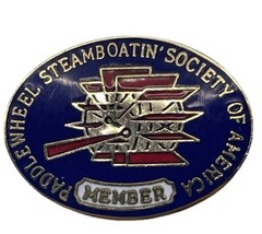 Paddlewheel Steamboatin&#39; Society of America Member Enamel Lapel Pin Hat ... - $164.85 MXN