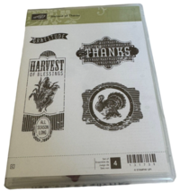 Stampin Up Cling Rubber Stamp Set Harvest of Thanks Thanksgiving Turkey ... - $9.99