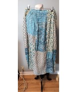 Vtg St Johns Bay 90&#39;s Large Cottagecore Plaid Tiered Maxi Flowy Blue Ski... - £21.84 GBP