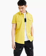 Sun + Stone Men&#39;s Austin Regular-Fit Solid Western Shirt Curry Gold-Small - £15.92 GBP