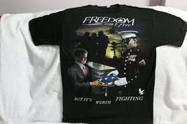 Freedom Isn&#39;t Free But Its Worth Fighting American Flag Military T-SHIRT - £8.91 GBP+