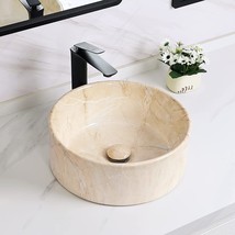 Bathroom Round Vessel Sinks, Ceramic Vessel Sinks, Above-Counter, Up Drain. - £91.96 GBP