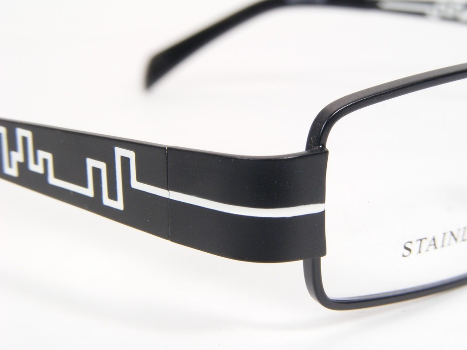 44805-3 Black /White UNIQUE EYEGLASSES GLASSES STAINLESS STEEL FRAME 49-17-135mm Item image 6
