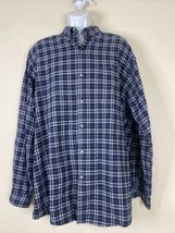 Cherokee Men Size XL Blue Check Button Up Shirt Long Sleeve Pocket - £5.75 GBP