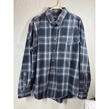 Smiths Workwear Flannel Button Down Shirt Black Flannel Plaid Red Mens S... - $372.25 MXN