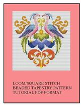 Bead Loom Tapestry Antique Peacocks Pattern Chart PDF - $5.00