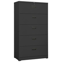 Filing Cabinet Anthracite 90x46x164 cm Steel - £232.24 GBP