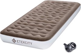 Etekcity Upgraded Camping Air Mattress, Queen Twin Airbed Height 9&quot;,, Brown - £50.93 GBP