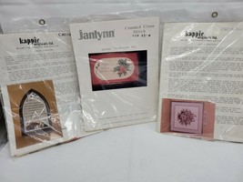 Vintage Counted Cross Stitch Kit Lot of 3 Kappie Originals Lid. Janlynn Floral - £18.11 GBP