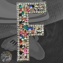 Letter F Multicolor Rhinestone Iron On Patch Applique Embellishment - $5.50 CAD