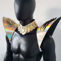 Burning Man Holographic Laser Gold Dragon Scale Rave Festival Armor Outf... - £75.51 GBP+