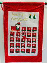 Christmas Advent Calendar 24 Day Felt Fabric Train Santa Snowman Hanging... - £23.19 GBP