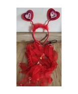 Valentine&#39;s Day Dog Costume Red Love Hearts Dog Head &amp; Neck Band Fits Most - £9.74 GBP