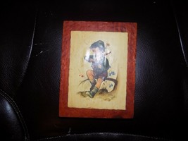 M.I. Hummel plaque picture Boy working on Shoe mini wooden wall hanging EUC RARE - £23.34 GBP