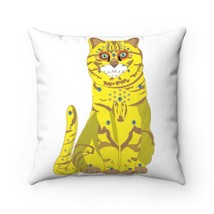 65 MCMLXV ABBA Inspired Bejeweled Yellow &amp; Blue Cats Print Square Pillow Case - £15.43 GBP+