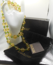 Vintage Signed JOAN RIVERS  Czech Faceted Glass Necklace 39&quot; - £66.02 GBP