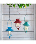 Metal Hanging Solar LED Caged Lantern Light Outdoor Lamp Lighting in 5 C... - $517.70 MXN+