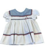 Polly Flinders Vintage 12 Months Red White Blue Sailboat Nautical Smocke... - $714.15 MXN