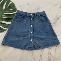Anchor Blue Womens Vintage Y2k Denim Jean Mini Skirt Size 11 Blue Button... - $18.80